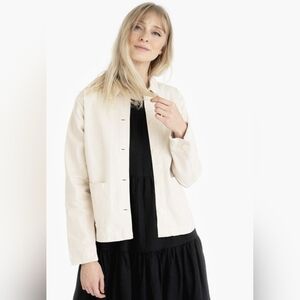 TRIBE ALIVE CREAM DENIM CHORE JACKET MEDIUM NWOT $188